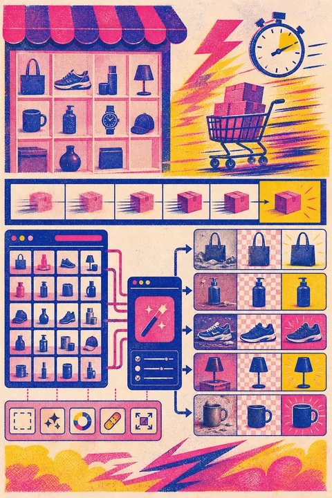 电商商品图 AI 修图是什么，解决哪些真实问题：电商商品图 处理前后对比