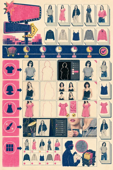 换模特实操 配合 Photoshop 完成操作步骤：一套可复制的服装电商 AI 换模特实操流程
