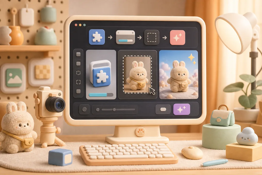 Photoshop AI 插件怎么用步骤：从安装到第一次生成：Photoshop插件 处理前后对比