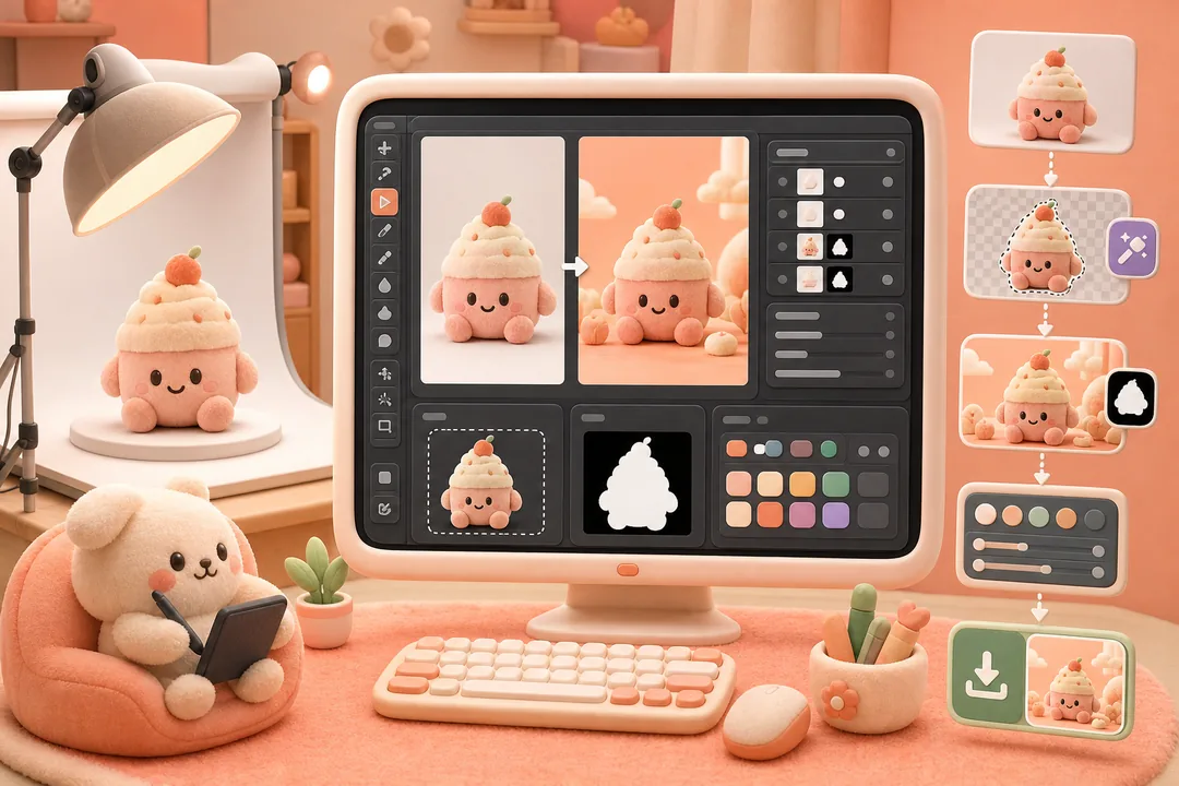 Photoshop AI 插件怎么用步骤：从单张图跑通流程：Photoshop插件 处理前后对比
