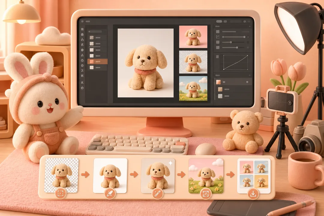 为什么要用图叮 AI 工作流，而不是单独用 AI 工具：Photoshop图叮 处理前后对比