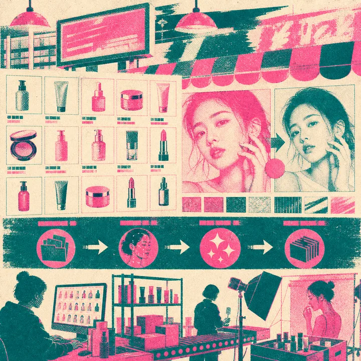 操作步骤：美妆电商 AI 智能磨皮流程怎么做：智能磨皮流程 处理前后对比
